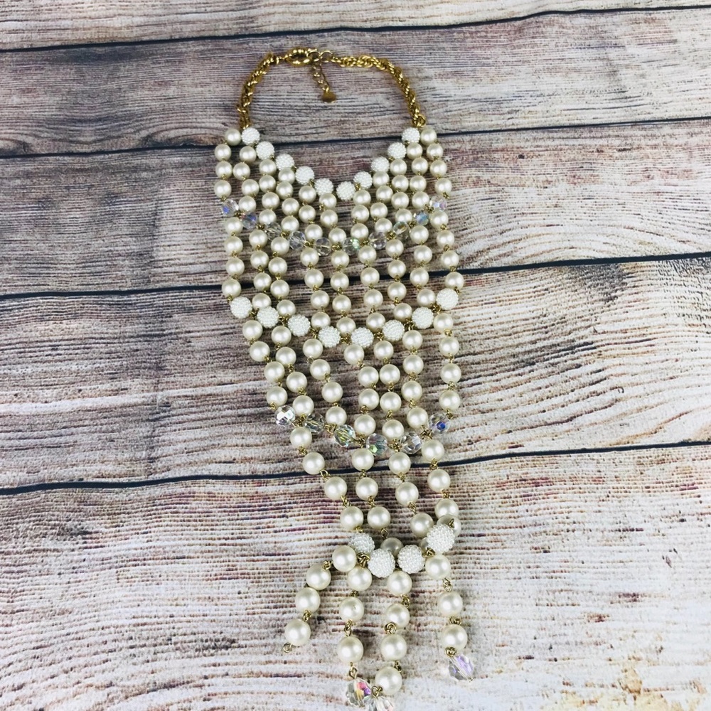 bebe Pearl and Gold Necklace Oversized
